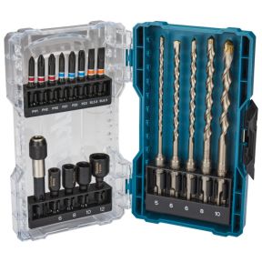 Svedri SDS in vijačni nastavki HEX Makita, 18 delni set