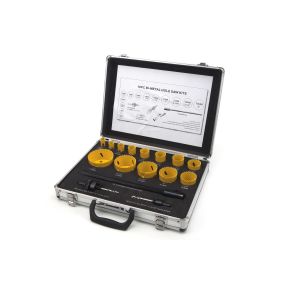 Bimetalne HSS kronske žage v Alu kovčku, 16-delni set, 16 - 76 mm