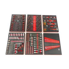 Garnitura orodja v vložku za voziček, 53 x 39,5 cm, rdeča, 245 delna