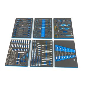 Garnitura orodja v vložku za voziček, 53 x 39,5 cm, modra, 245 delna