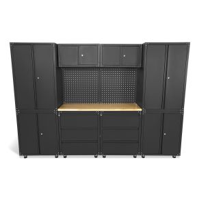 Modularna delovna miza - pank, 11 delni komplet modulov, ČRNA