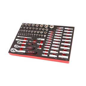 Garnitura gedor 1/4", 3/8", 1/2" v vložku za voziček, 80 delna