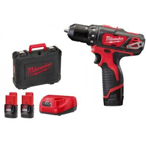 Baterijski vrtalni vijačnik Milwaukee M12BDD-202C, 12 V, 2.0 Ah